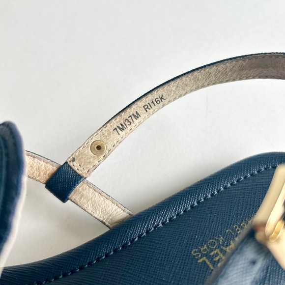 New Michael Kors Navy Crossgrain Leather Sandals size 7 - Picture 11 of 15
